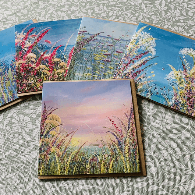 Art Card Set Coastal Cornwall Florals 5