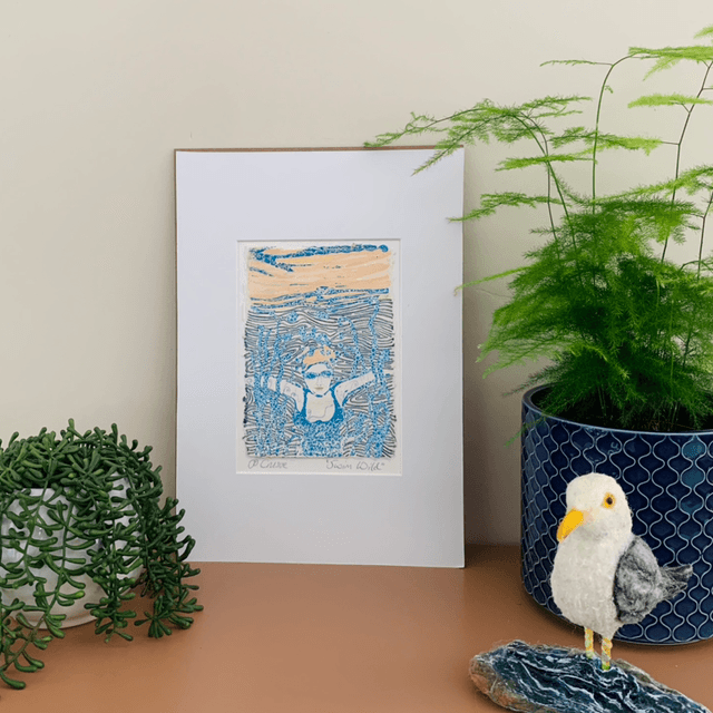 Swim Wild Lino Print